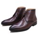 Drop Shipping  leather shoes cowhide business formal attire men's leather boots with laces Dress Shoes Midi Boot Height