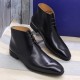 Drop Shipping  leather shoes cowhide business formal attire men's leather boots with laces Dress Shoes Midi Boot Height