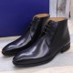 Drop Shipping  leather shoes cowhide business formal attire men's leather boots with laces Dress Shoes Midi Boot Height