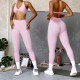 Custom Logo Solid Color Fashion Activewear Clothes Gym Women Fitness Workout Athleisure Wear 2 Piece Yoga Wear Sets