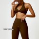 Custom Logo Solid Color Fashion Activewear Clothes Gym Women Fitness Workout Athleisure Wear 2 Piece Yoga Wear Sets