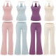 New Design Women Solid Color Gym Suit 2 Pieces Fitness Yoga Set Fitness Clothes Activewear Workout Sets