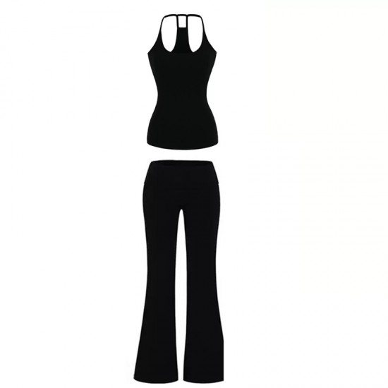 New Design Women Solid Color Gym Suit 2 Pieces Fitness Yoga Set Fitness Clothes Activewear Workout Sets
