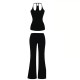 New Design Women Solid Color Gym Suit 2 Pieces Fitness Yoga Set Fitness Clothes Activewear Workout Sets
