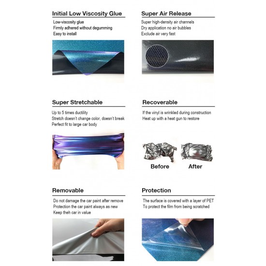 Hot Sell Labubu Purple PET Car Wrap Vinyl Anti-Scratch Full Body Car PET Film PPF Air-Release Technology Car Viny Wrapping Roll