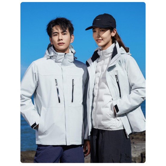 New Three-in-One Detachable Charge Clothes Overalls Custom Printed Logo Thickened Outdoor Tooling Coat