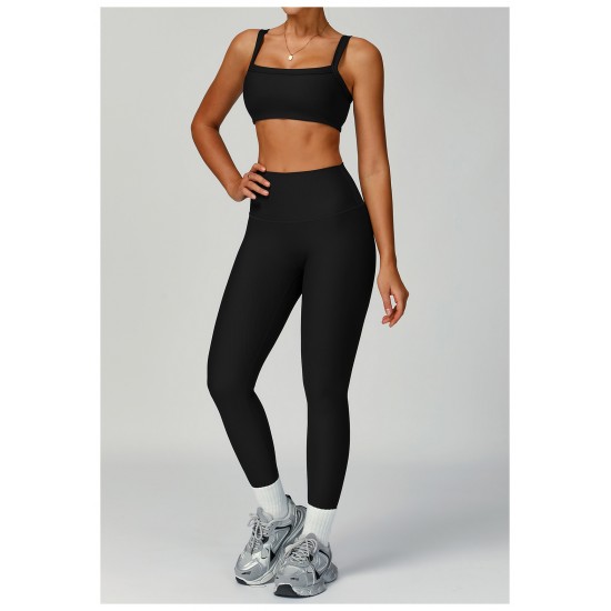 New Pilates Yoga Set Custom Gym Clothes Woman High Quality Gym Fitness Sets Sportswear Running Yoga Leggings and Sports Bra Set