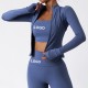 Wholesale Fitness Clothes for Gym Wear Women Sets 3 Pieces Yoga Jackets Workout Leggings Sports Bras Top Sportswear Set