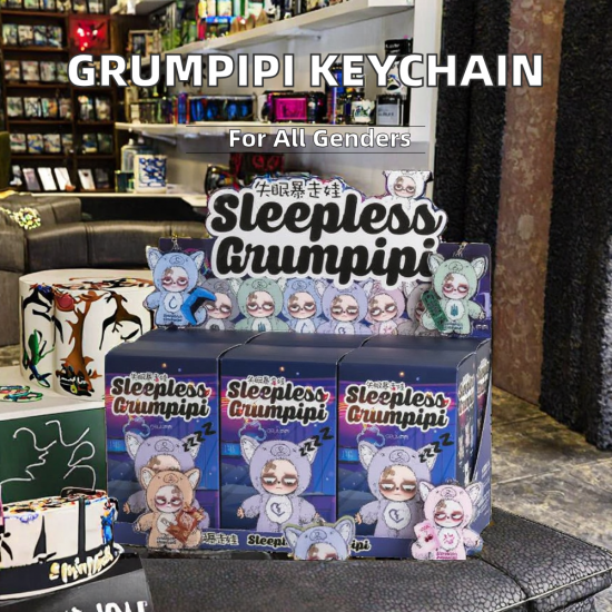 2025 XS Eason Studio Cute Grumpipi Sleepless Vinyl Pendant Genuine Collectible Keychain in Sleepless Mystery Boxes