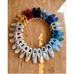 Winter Men Sandals Suede Loafers Style Women Shoes Genuine Suede Wool Sandals Women Half Shoes