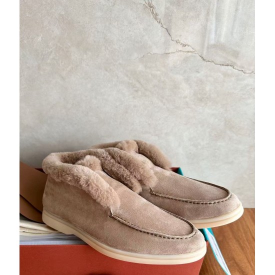 Winter Men Sandals Suede Loafers Style Women Shoes Genuine Suede Wool Sandals Women Half Shoes