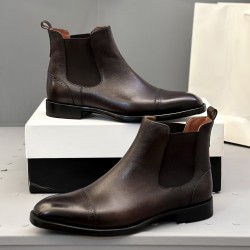 Men's Handmade Genuine Leather Formal Business Shoes - Polished, Comfortable, Suitable for Office & Meetings