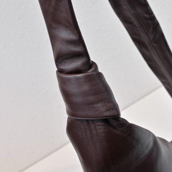 French Niche Top Grain Lambskin Croissant Bag Slouchy Horn-Shaped Genuine Leather Crossbody Dumpling Bag for Women Fashion Style