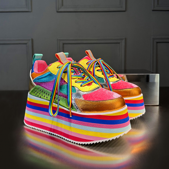 European Style Women's Thick-Soled Platform Casual Shoes for Spring Autumn New Genuine Leather Wedges Sandals Height-Increasing