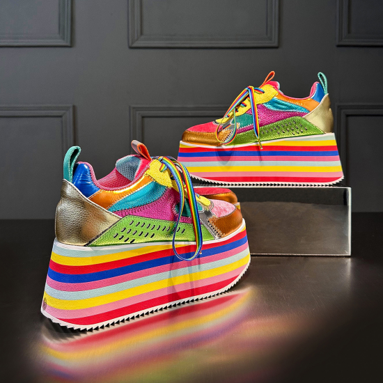 European Style Women's Thick-Soled Platform Casual Shoes for Spring Autumn New Genuine Leather Wedges Sandals Height-Increasing