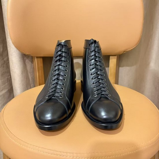 Premium Quality Men's Boxing Shoes Goodyear Blake Hand Welt  Lace-Up Hot Sale Exquisite Head Layer Cow Leather Man Boots