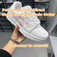 High-End White Cement Sneakers Couples Versatile Fashionable Casual Shoes Classic Low-Top Genuine Leather Walking Style Shoes