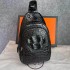 Factory Wholesale Men's Stylish Crocodile Leather Crossbody Bag Genuine Leather Chest Bag Zipper Casual Fashionable Design