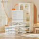 Cartoon Double-Door Foldable Wardrobe No-Installation Adult Storage Cabinet Hanging Clothes Organizer 2 Baby Clothes Organiser