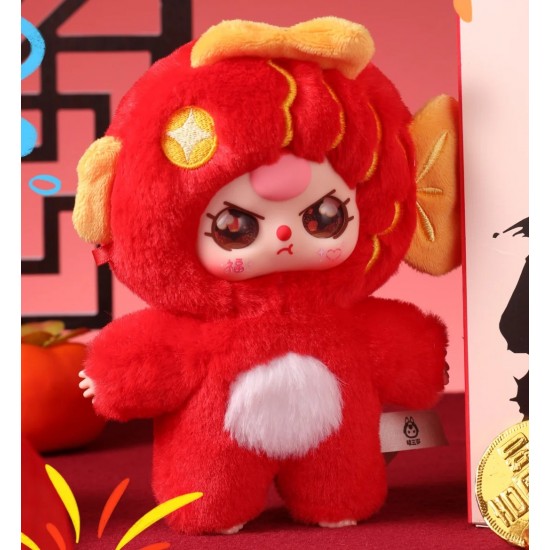 Babythree Festive New Year's Plush Doll Keychain Blind Box Cute Mystery Gift for Gifting