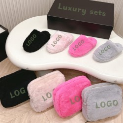 Designer Ladies Fur Shoe and Bag Set for Women