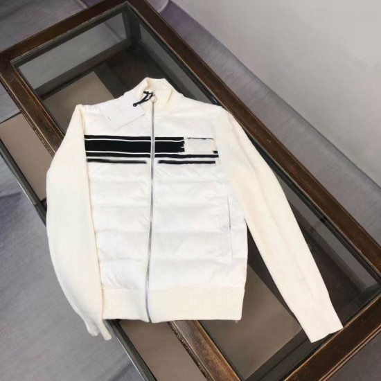 Wholesale High Quality Men Winter Jacket Knitted Down Comfortable Warm Couple Coat White Goose Down Filling Clothes Super Warm