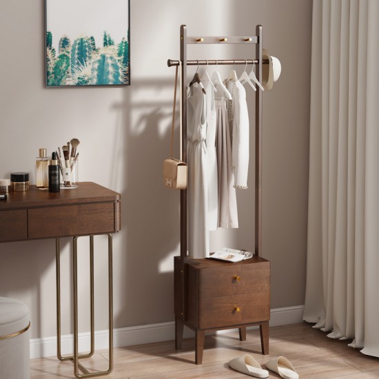 Integrated Bedroom Floor Area Drawer Cabinet Storage Rack Entrance Storage Rack Hanging Clothes and Hats Rack