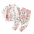 LS Cute Deer Printing Long Sleeve Bodysuit Newborn Infant Solid 100% Cotton Clothes Sets 2 Pcs Top+ Pant Baby Outfit