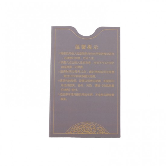CustomResort Hotel Room Key Card Envelope Room Card Sleeve Key Card Holder for Printing Notes Phone Number