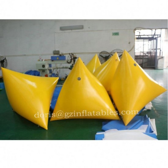Triangle Shape Inflatable Floating Buoys | Durable PVC Water Warning Markers for Marine Safety