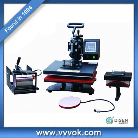 4 in 1 Combo Sublimation Pen Heat Press Machine T Shirt Heat Transfer Machine for Mug/Hat/Shoe/Phone Case/Pen/football/Keychain