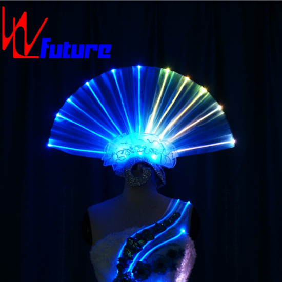 LED Fan Shape Head Wear for LED Dance Dress, LED Fan Head Wear for Show