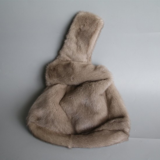 Western Style Mink Fur Tote Bags Lady Fashion Genuine Fur Handbags Wholesale Women Winter Party Bags