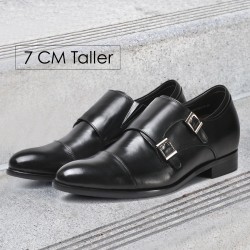 Handmade Formal Dress High Quality Genuine Leather Men's Height Increasing 7cm Business Shoes