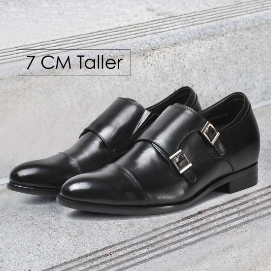 Handmade Formal Dress High Quality Genuine Leather Men's Height Increasing 7cm Business Shoes