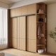 Apartment Project Veneer Wooden Wardrobe with Sliding Doors Closet for Clothes Organization