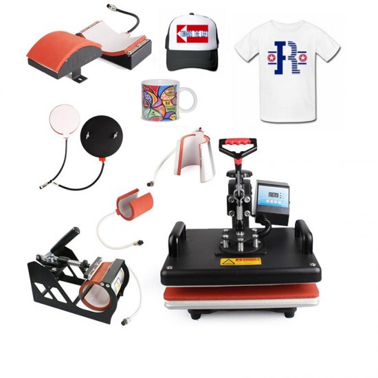 9 in 1 29*38cm Combo Sublimation Heat Press Printer Machine for Hat /Mug/Plate/T-shirts/Phone Case/Bottle Print