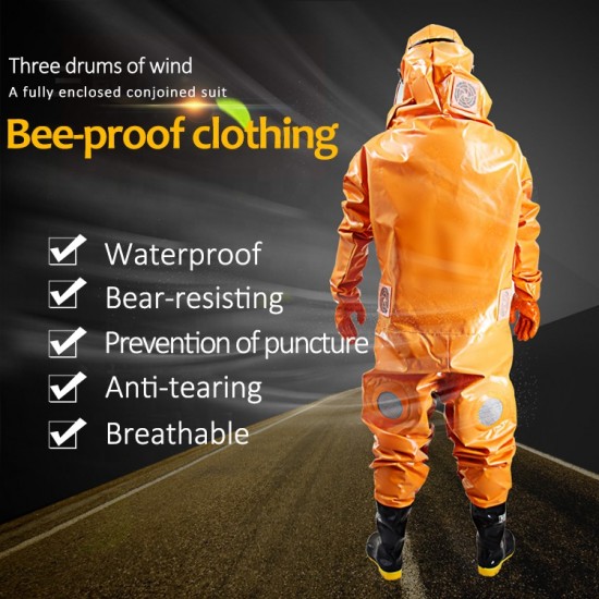 Beekeeping Equipment Protective Safety Garment Aeration-cooling Anti-Bee Coverall with Triple Fan