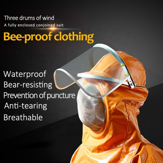 Beekeeping Equipment Protective Safety Garment Aeration-cooling Anti-Bee Coverall with Triple Fan