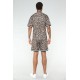 KY Leopard Printed Crew Neck Oversize Fit Short Sleeve Tee  Streetwear T Shirt and Shorts Set Man Clothes 2023