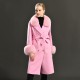 High Quality Europe Style Wholesale Price Women fox Fur Cashmere Wool Coat