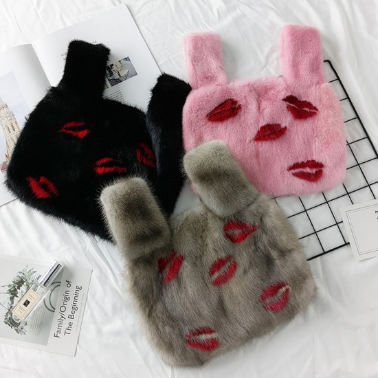 Fashion Fur Bags Fur Style Lady Handbag Girls Mink Fur Tote Bag