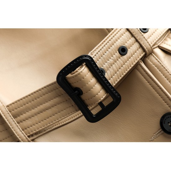 New Women Genuine Sheep Leather Coat Lady Female Real Sheep Skin Belt Jacket Fall/winter Coats Trench Clothes CT015