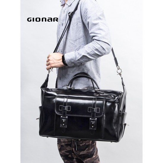 2021 Guangzhou Online Shopping High Quality Custom Logo Waxed Leather Men Duffle Travel Bags