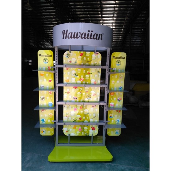 Custom Retail Store Double Sided Slatwall Display Wooden Shoe Display Rack Slipper Display Stand