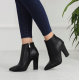 2021 Winter Fashion Women Boots Beige Pointed Toe Elastic Ankle Boots Heels Shoes Autumn Winter Female Socks Original Leather