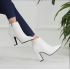 2021 Winter Fashion Women Boots Beige Pointed Toe Elastic Ankle Boots Heels Shoes Autumn Winter Female Socks Original Leather