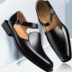New Black Men's Summer Sandals Pu Leather Buckle Strap Dress Shoes for Men with Business Formal Shoes Men New Black Men's Summer Sandals Pu Leather Buckle Strap Dress Shoes for Men with Business Formal Shoes Men