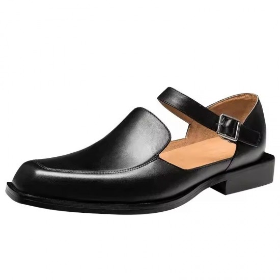 New Black Men's Summer Sandals Pu Leather Buckle Strap Dress Shoes for Men with Business Formal Shoes Men New Black Men's Summer Sandals Pu Leather Buckle Strap Dress Shoes for Men with Business Formal Shoes Men