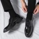 Classic Derby Shoes Brogues Leather Man Business Dress Office Leather Shoe For Men Fashion Patent Leather Party Wedding Shoes